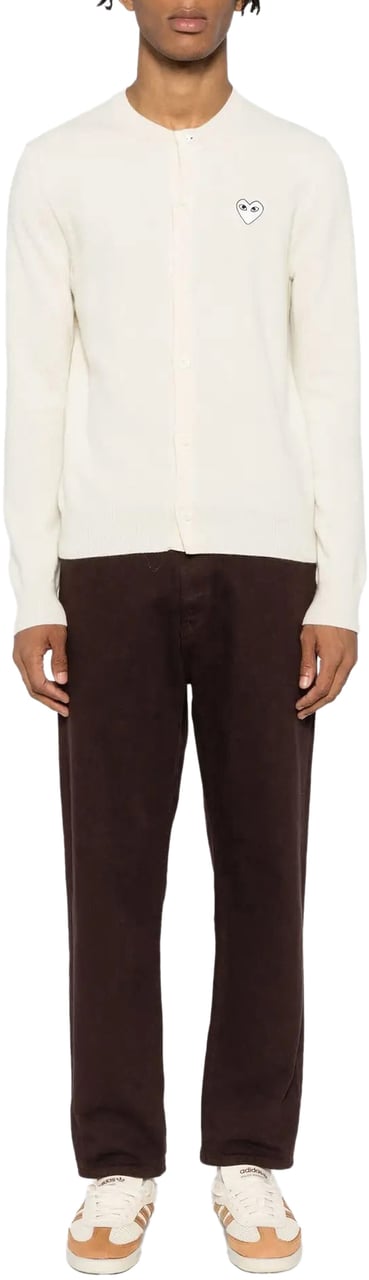 Comme des Garçons Round-neck White Emblem Natural Wit