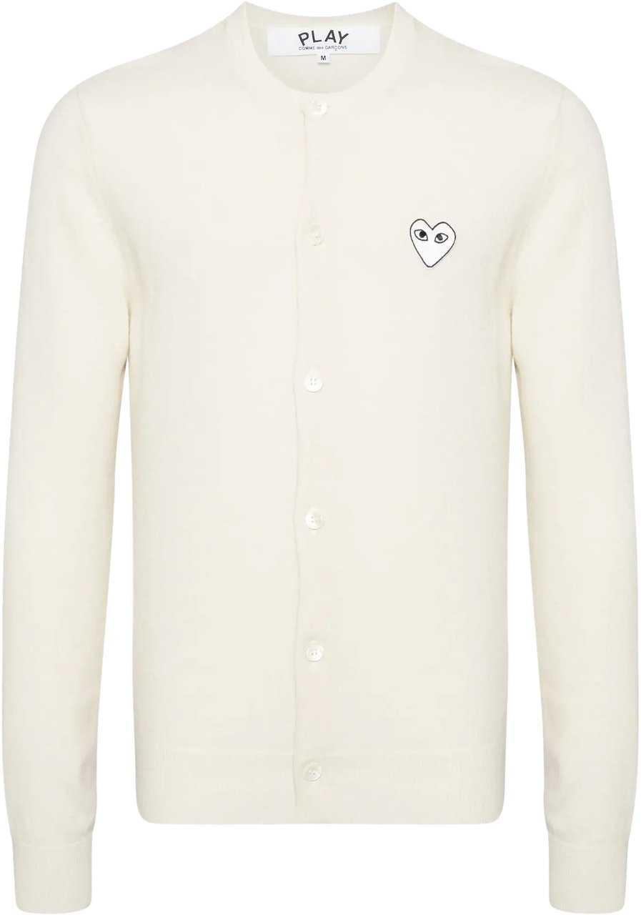 Comme des Garçons Round-neck White Emblem Natural Wit