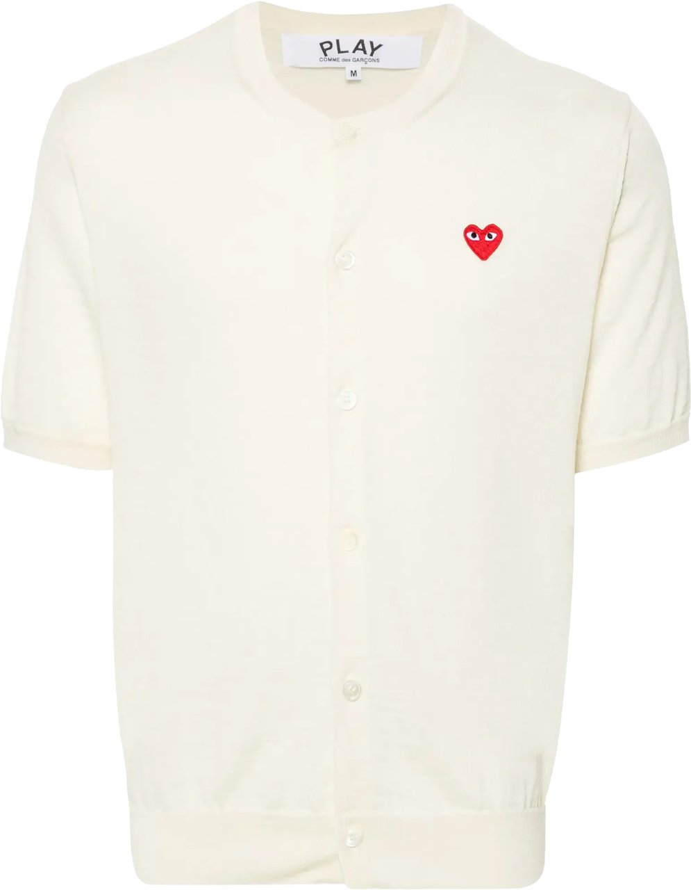 Comme des Garçons Round Neck Red Emblem White Wit