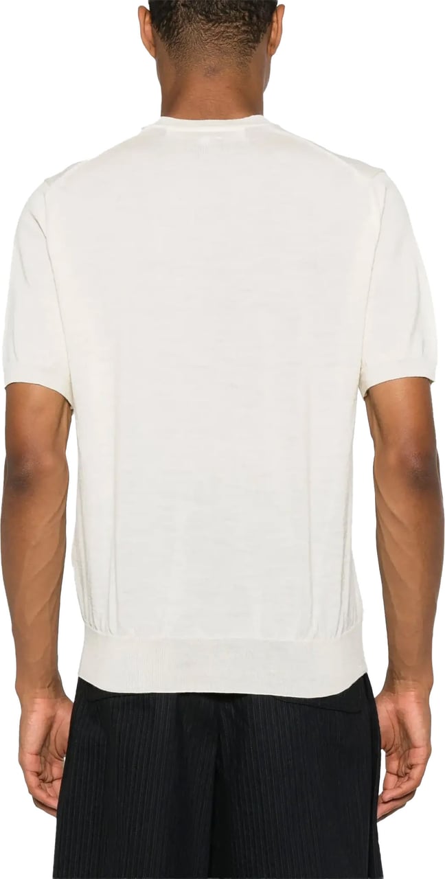 Comme des Garçons Round Neck Red Emblem White Wit