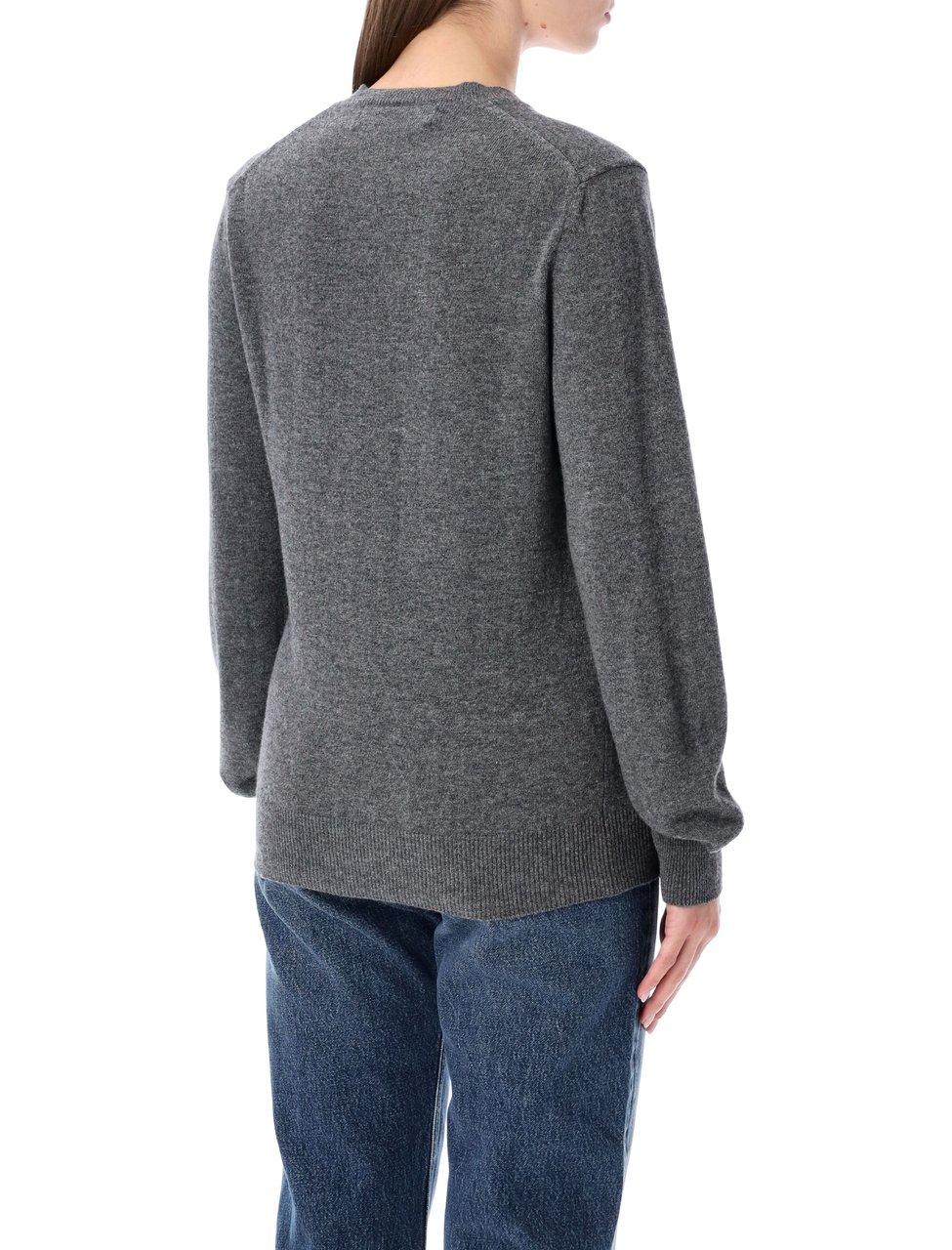 Comme des Garçons Cuore Rosso V Neck Wool Sweater Grijs
