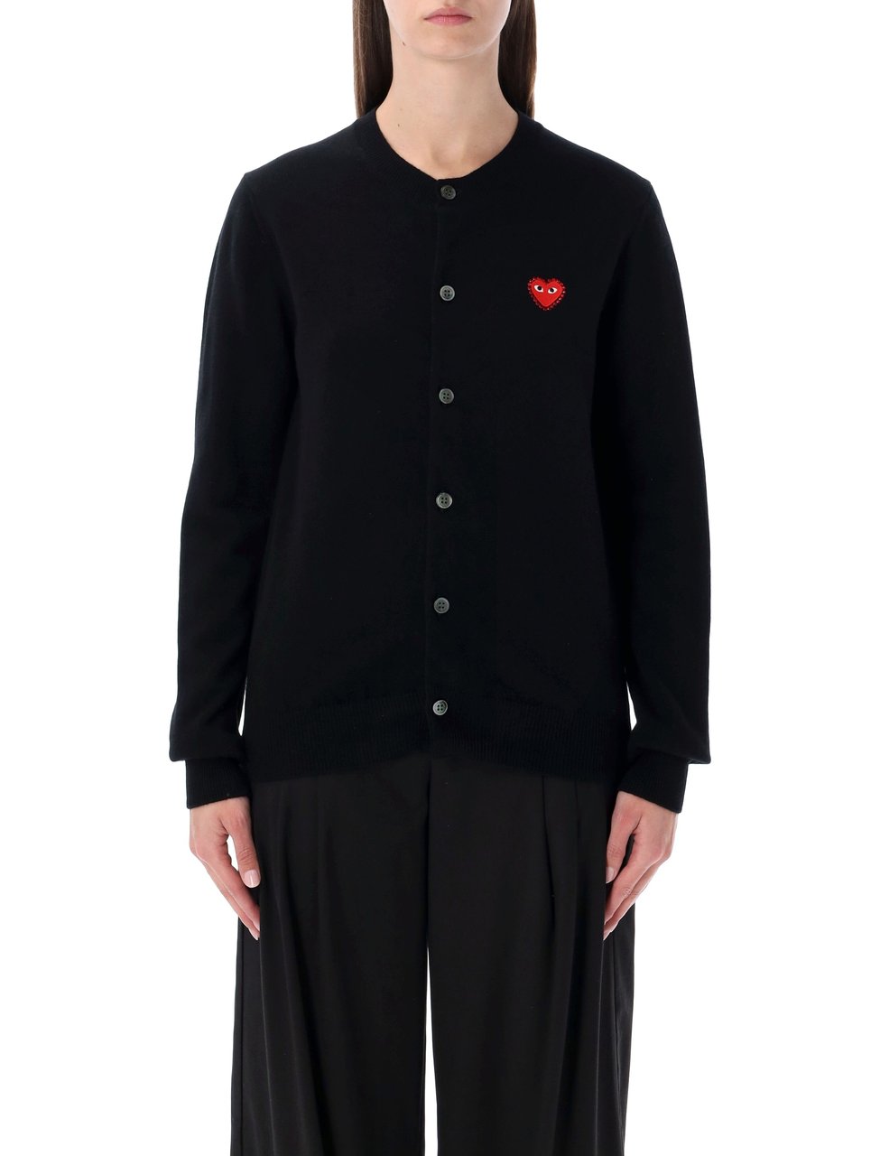 Comme des Garçons Cuore Rosso Round Collar Cardigan Zwart