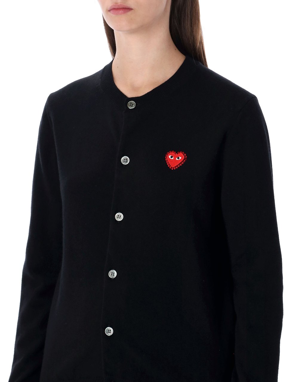 Comme des Garçons Cuore Rosso Round Collar Cardigan Zwart