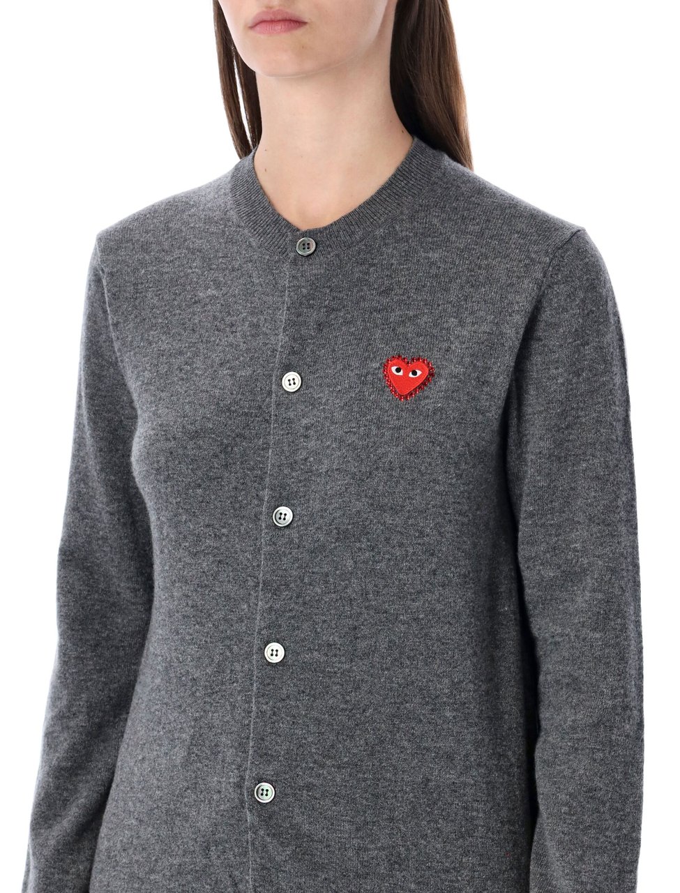 Comme des Garçons Cuore Rosso Round Collar Cardigan Grijs