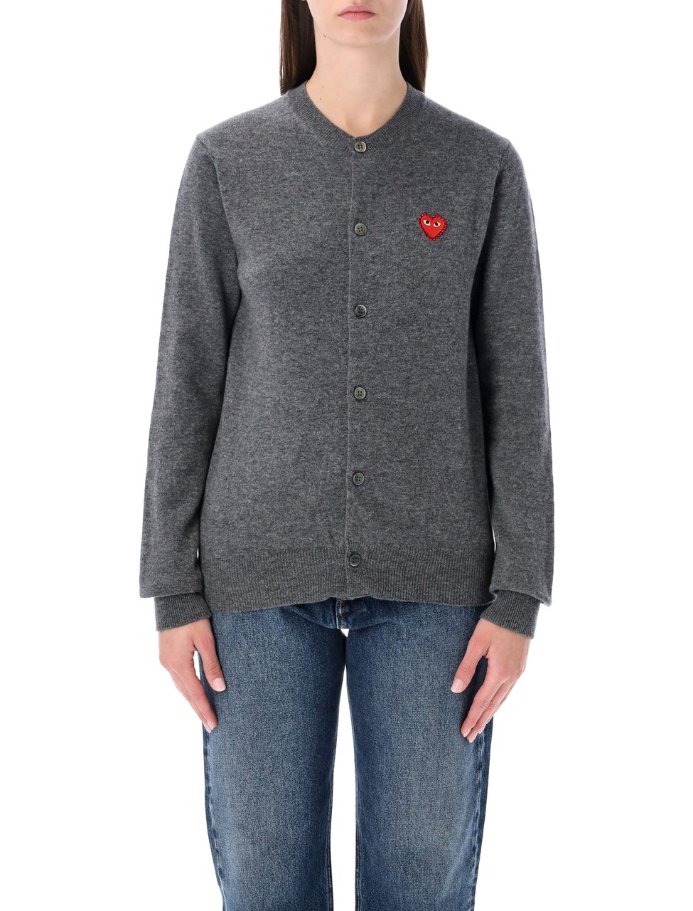 Comme des Garçons Cuore Rosso Round Collar Cardigan Grijs