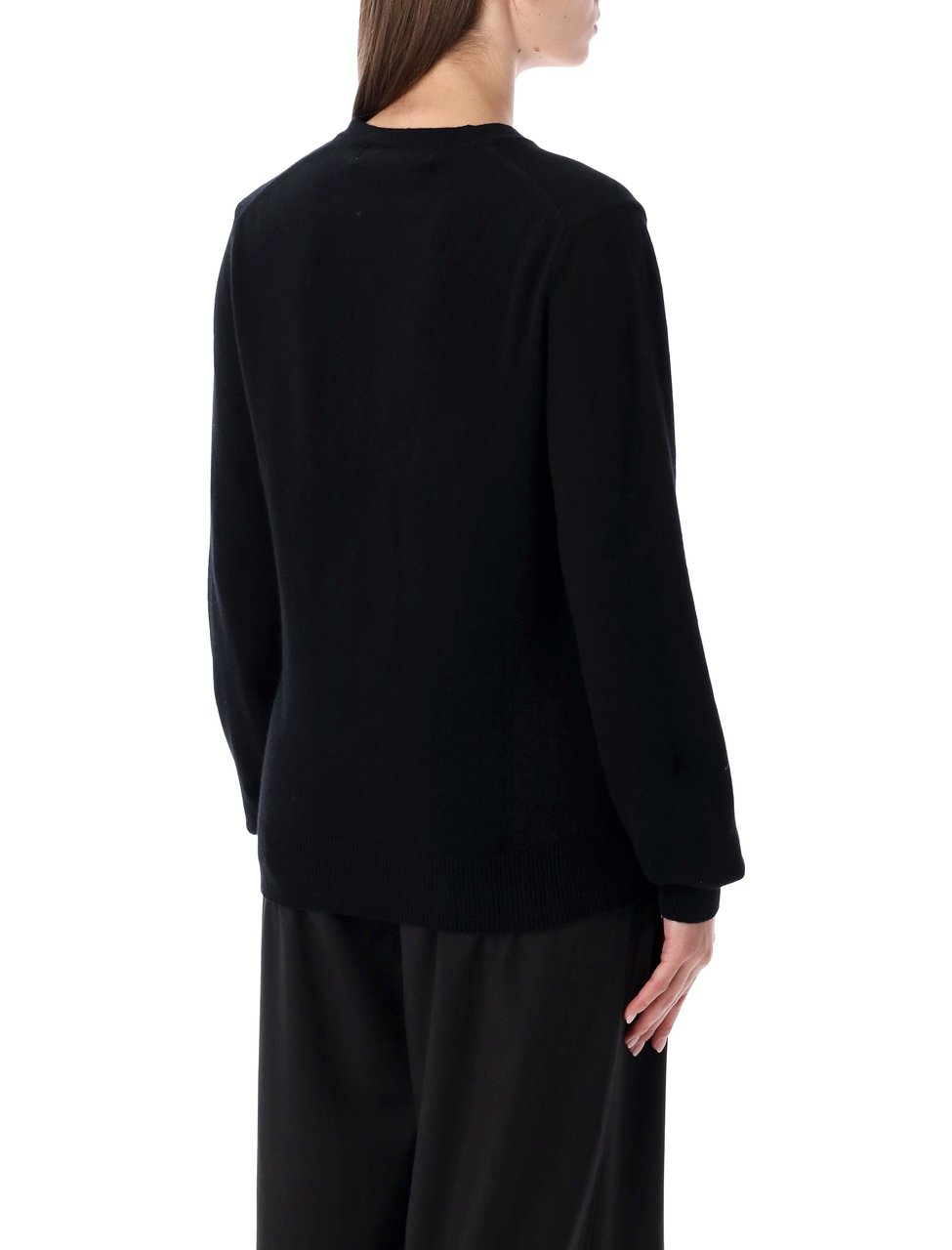 Comme des Garçons Cuore Nero V Neck Wool Sweater Zwart