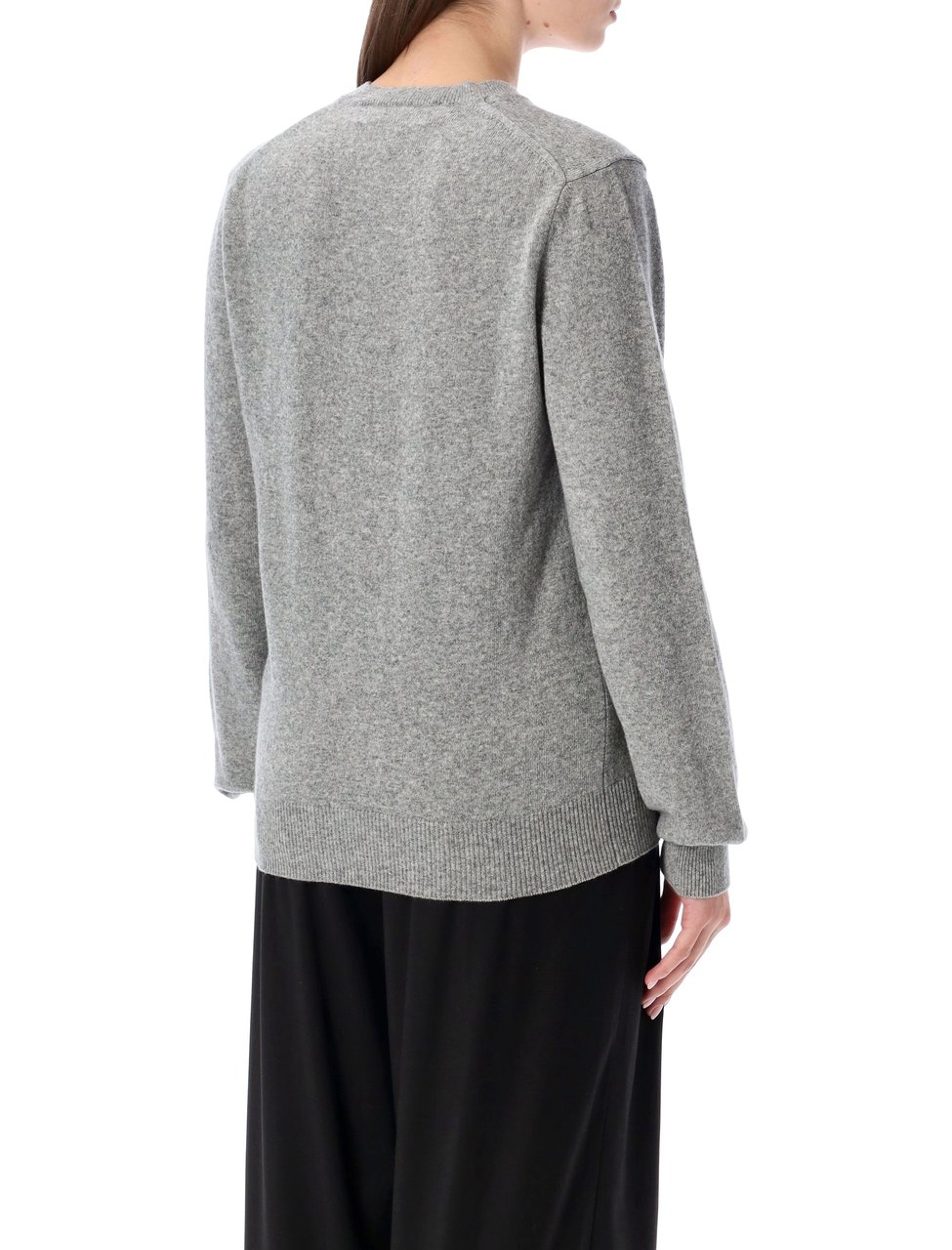 Comme des Garçons Cuore Nero V Neck Wool Sweater Grijs