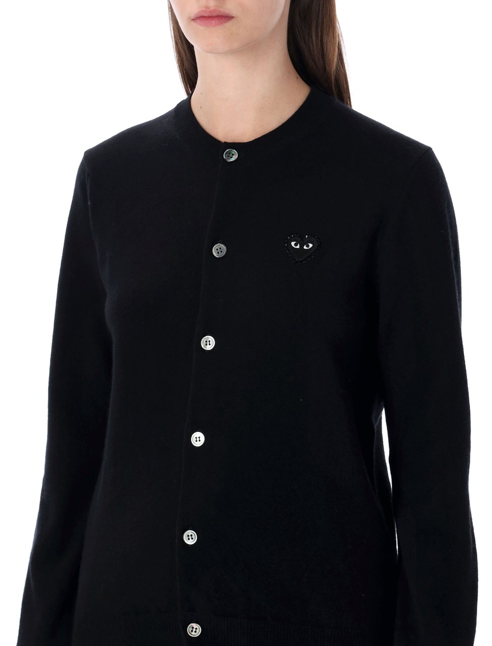 Comme des Garçons Cuore Nero Round Collar Cardigan Zwart