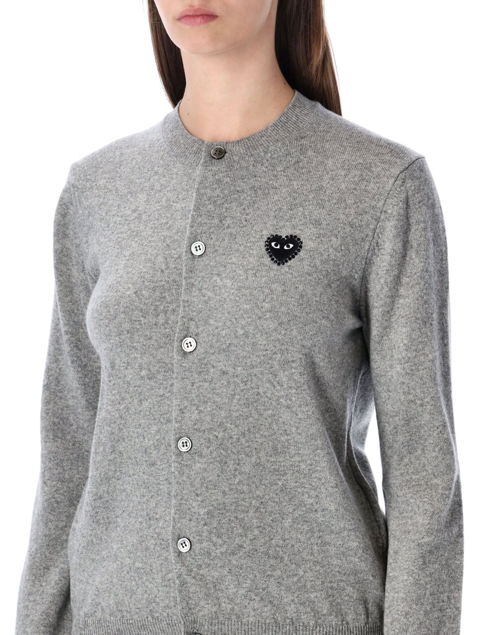 Comme des Garçons Cuore Nero Round Collar Cardigan Grijs