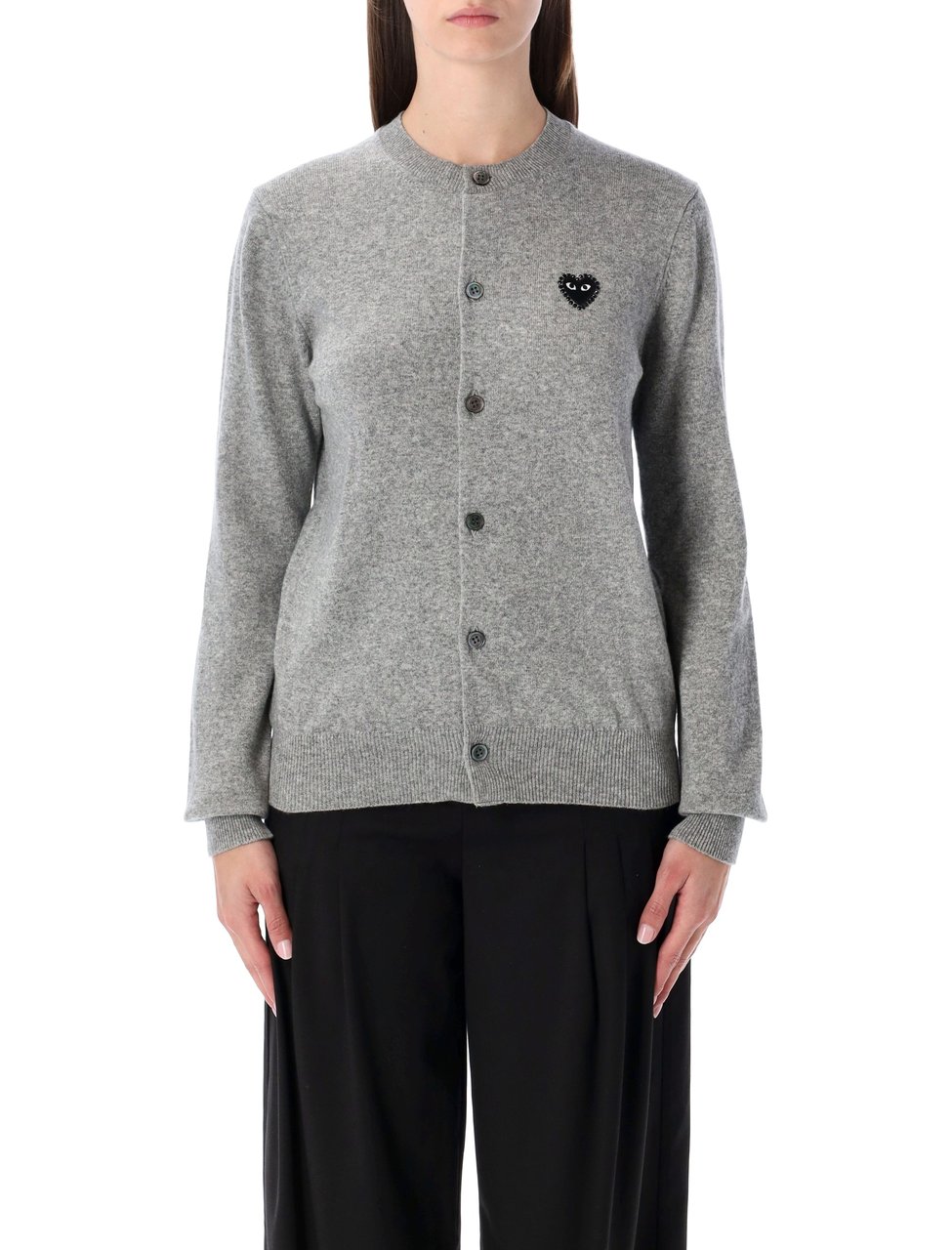 Comme des Garçons Cuore Nero Round Collar Cardigan Grijs
