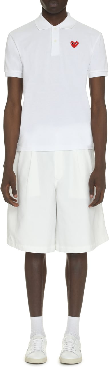 Comme des Garçons Cotton-piqué polo shirt Wit
