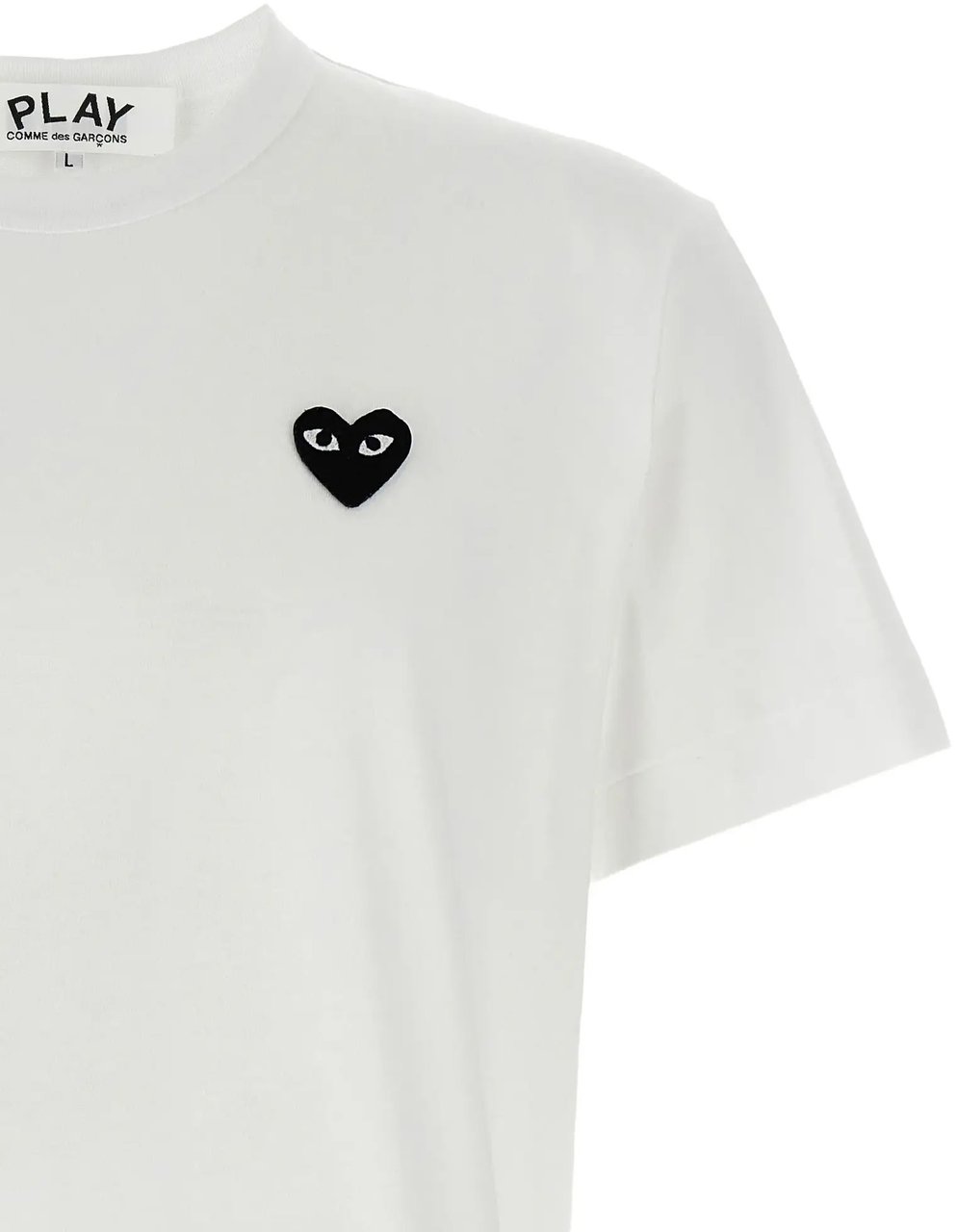 Comme des Garçons T-shirt Black Black Heart White Wit