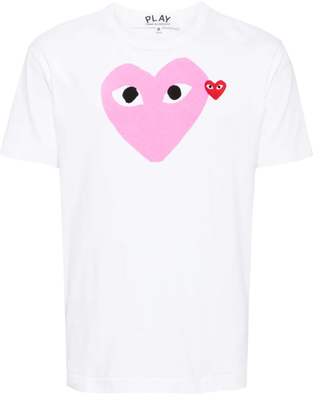 Comme des Garçons Play T-shirt Red Emblem Pink Heart Wit