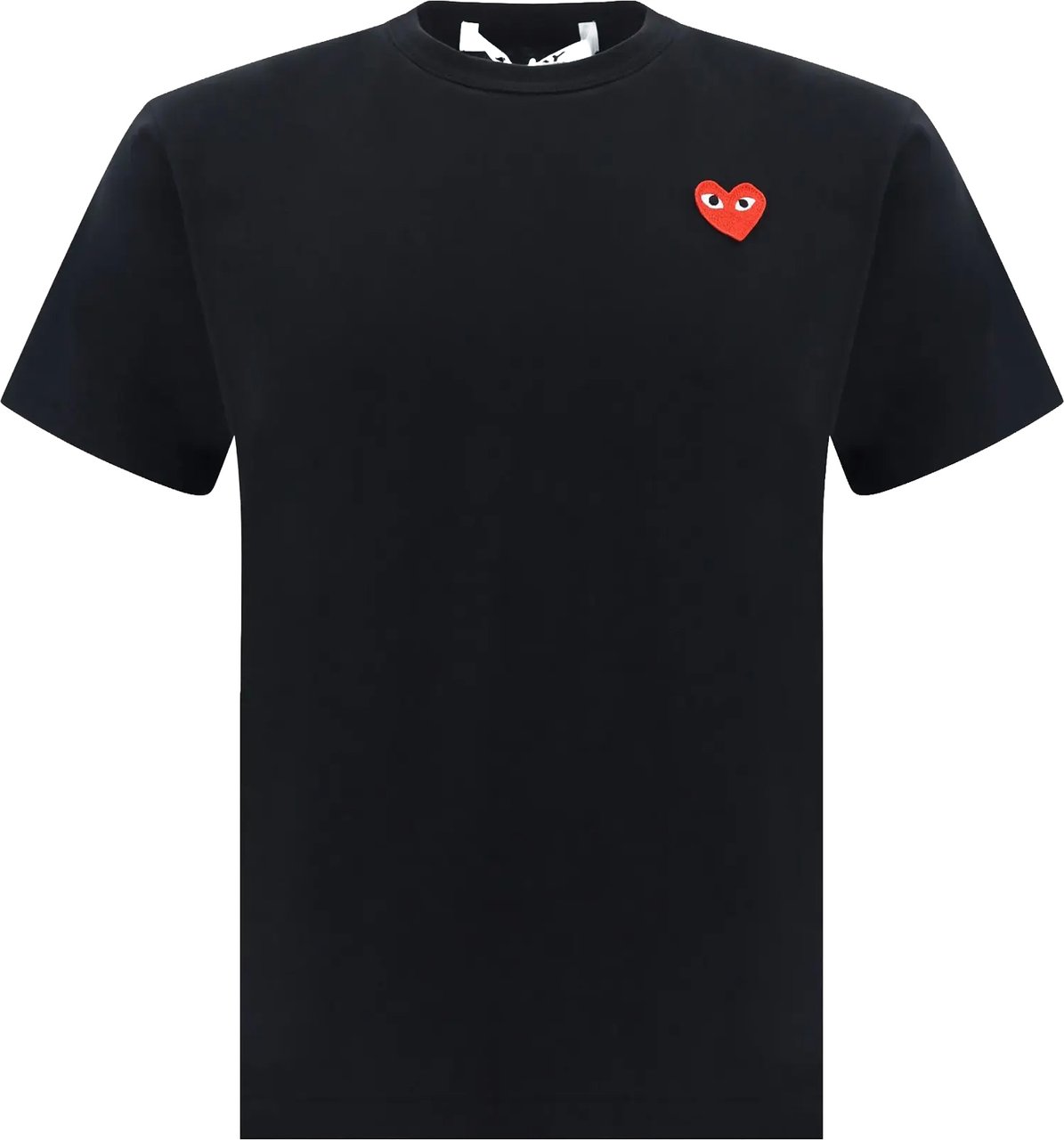 Comme des Garçons T-shirt Red Emblem Red Heart Black Zwart
