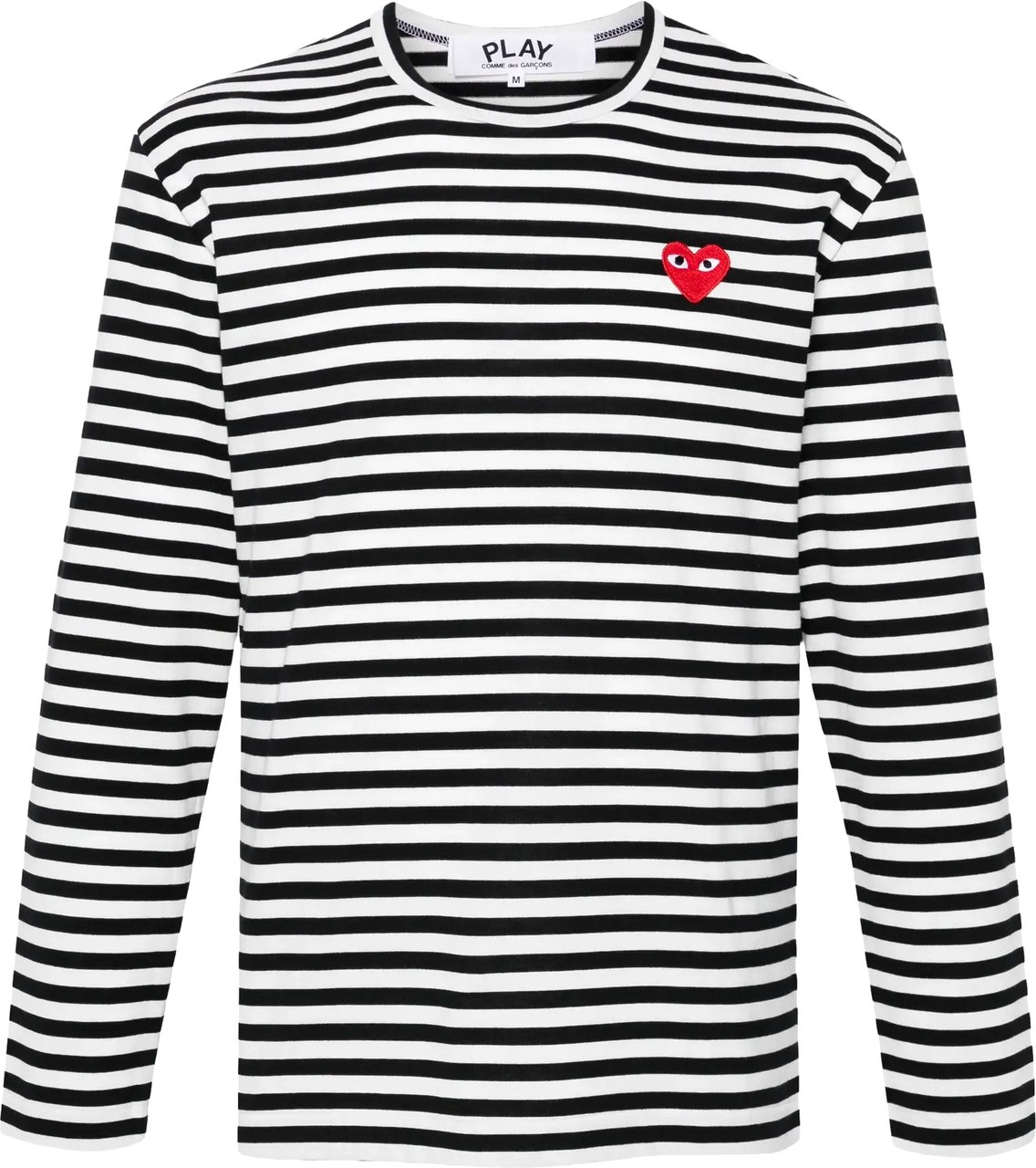 Comme des Garçons T-shirt Red Emblem Red Heart Black/white Wit