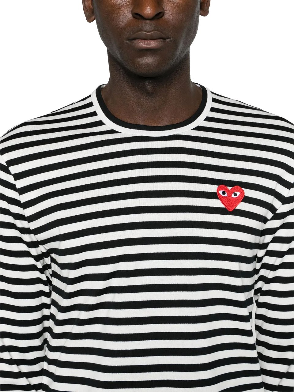 Comme des Garçons T-shirt Red Emblem Red Heart Black/white Wit