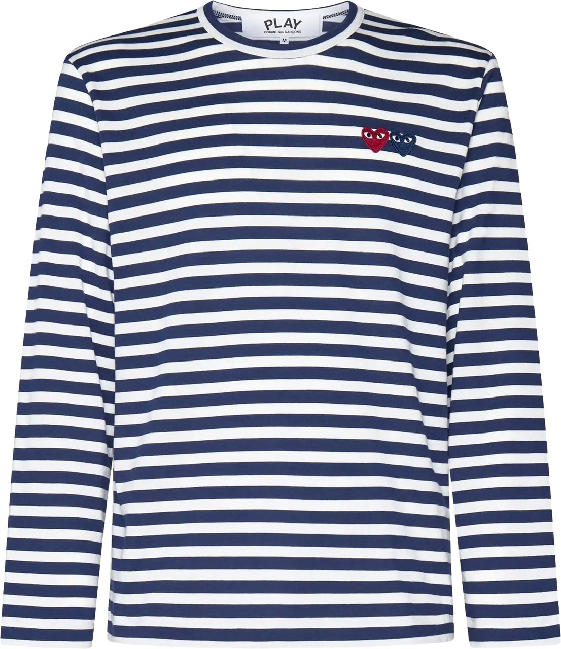 Comme des Garçons T-shirt Double Burgundy Emblem Navy Blauw