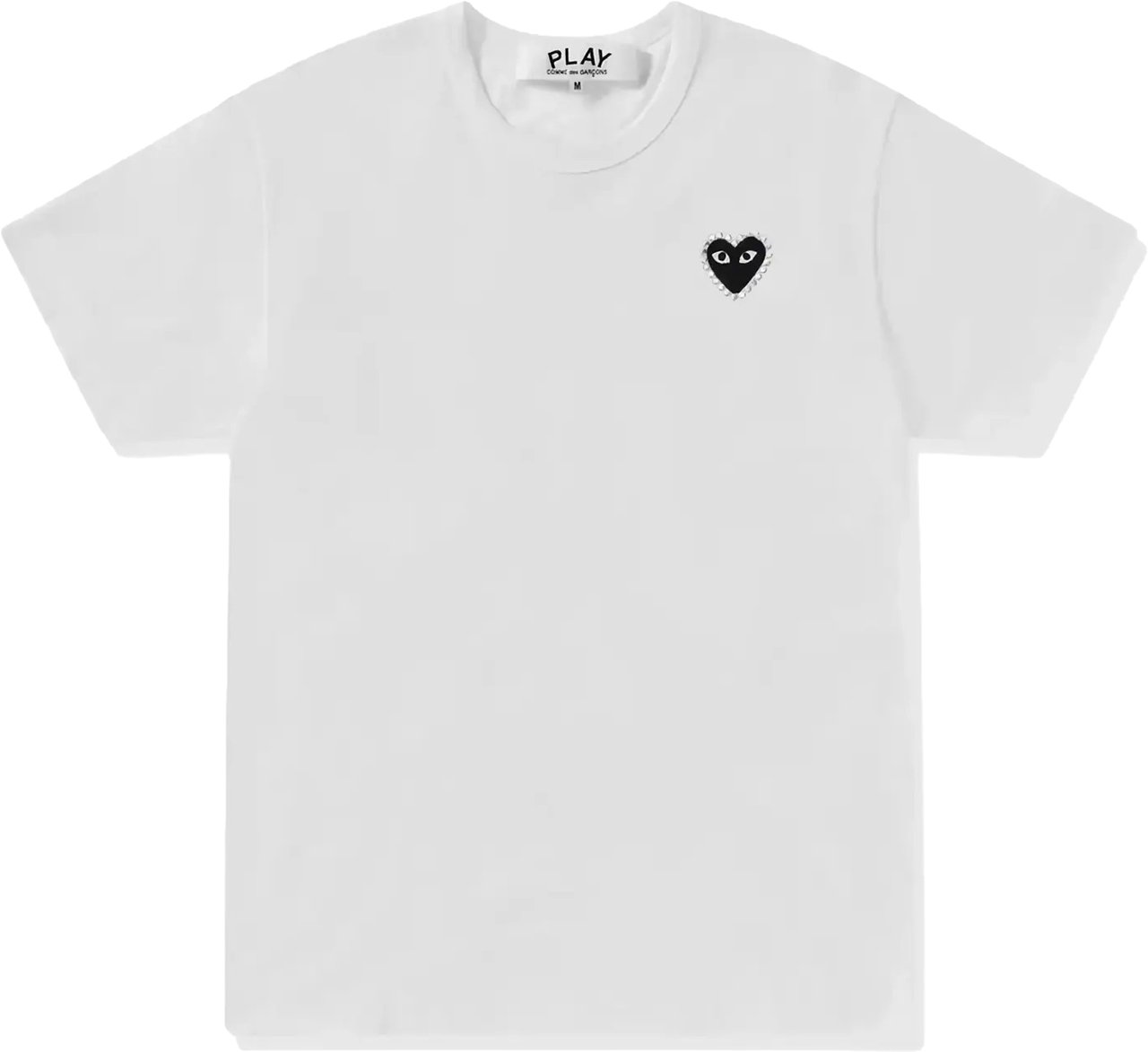 Comme des Garçons T-shirt Rhinestone Emblem Rhinestone Heart White/black Wit