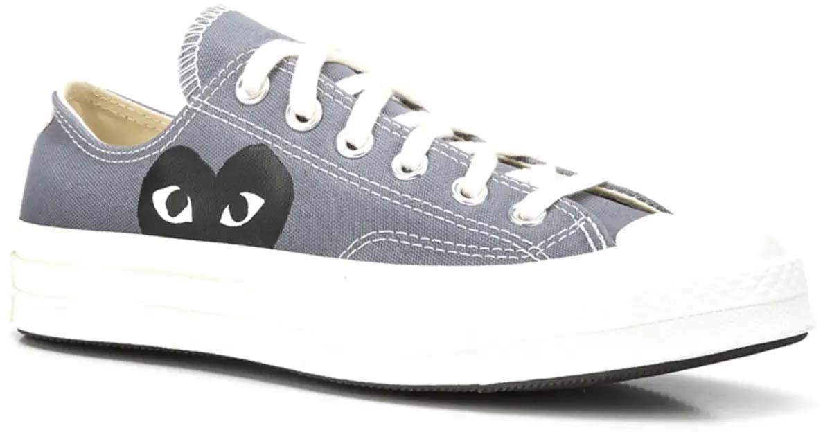 Comme des Garçons Chuch Taylor 70 Black Heart Low Top Sneakers Grey Zwart