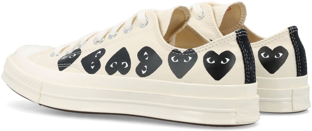 Comme des Garçons Converse Multi Heart Low Top Beige Wit