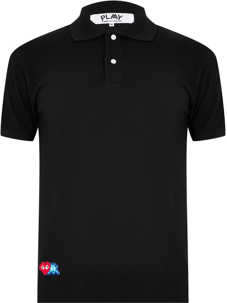 Comme des Garçons Heart Invader Logo Polo Shirt Zwart