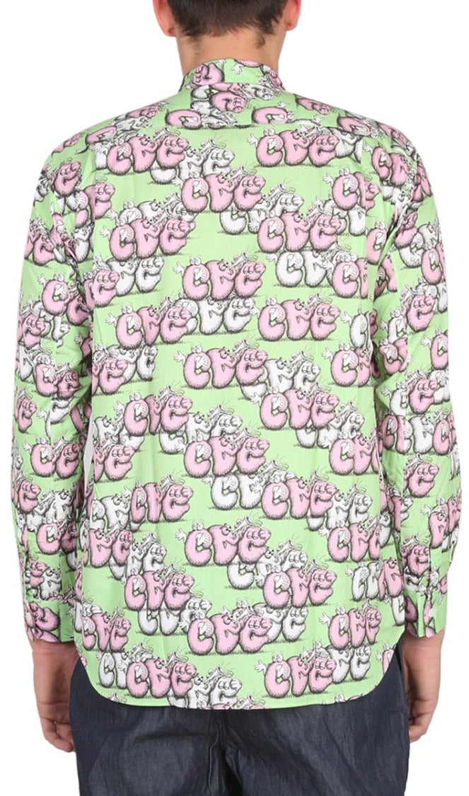 Comme des Garçons Printed Casual Shirt With Classic Collar Roze