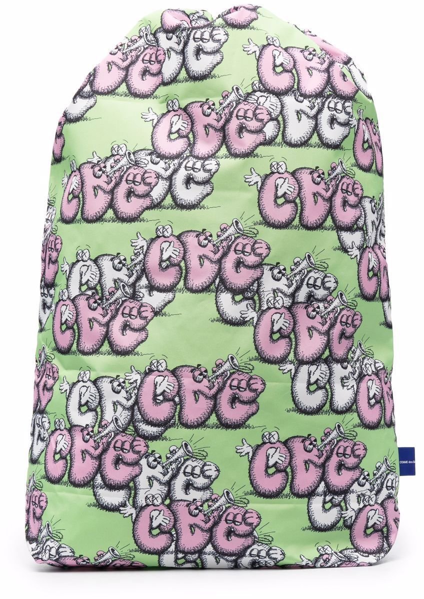 Comme des Garçons Cdg Shirt X Kaws Logo Backpack Groen