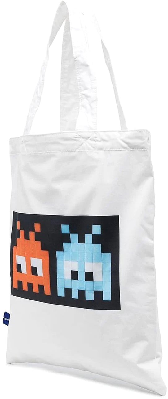 Comme des Garçons Space Invaders Logo Shopping Bag Wit