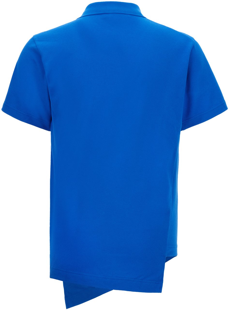 Comme des Garçons Comme des Garcons Blue piquet polo shirt Blauw