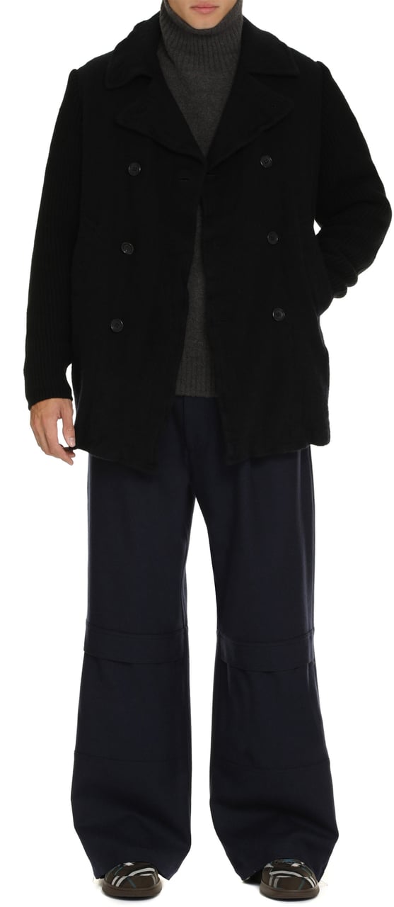 Comme des Garçons Wool blend peacoat Blauw