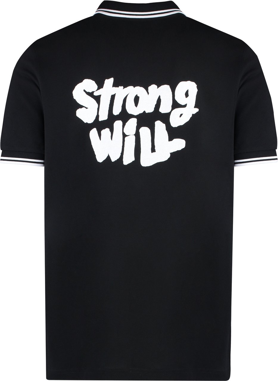 Comme des Garçons Comme Des Garçons Shirt X Fred Perry - Cotton-piqué polo shirt Zwart