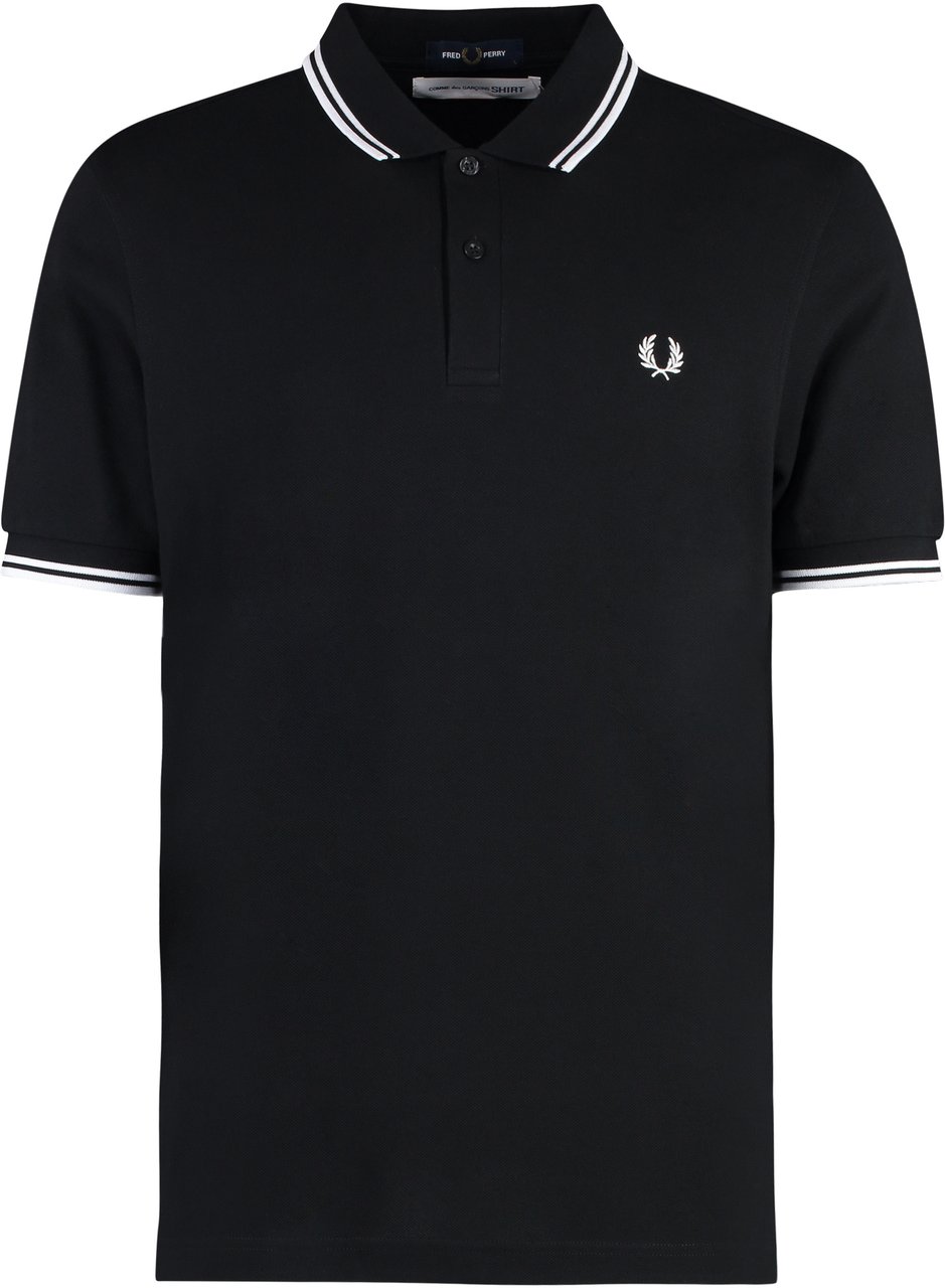 Comme des Garçons Comme Des Garçons Shirt X Fred Perry - Cotton-piqué polo shirt Zwart