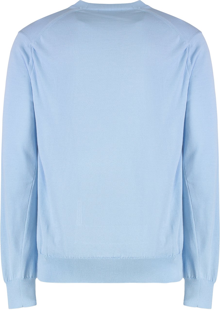 Comme des Garçons Cotton blend crew-neck sweater Lichtblauw