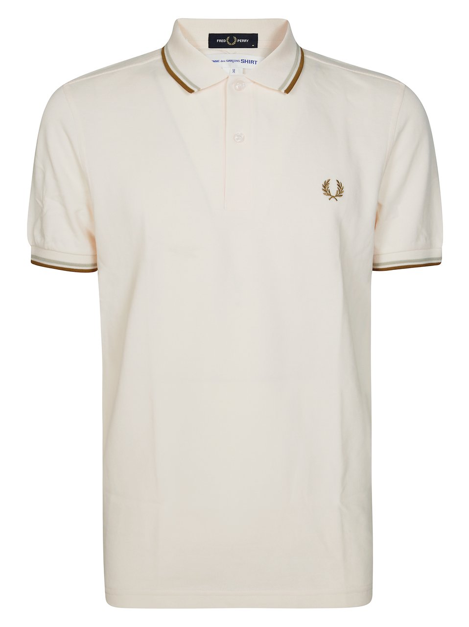 Comme des Garçons Textured Knit Polo Shirt Wit