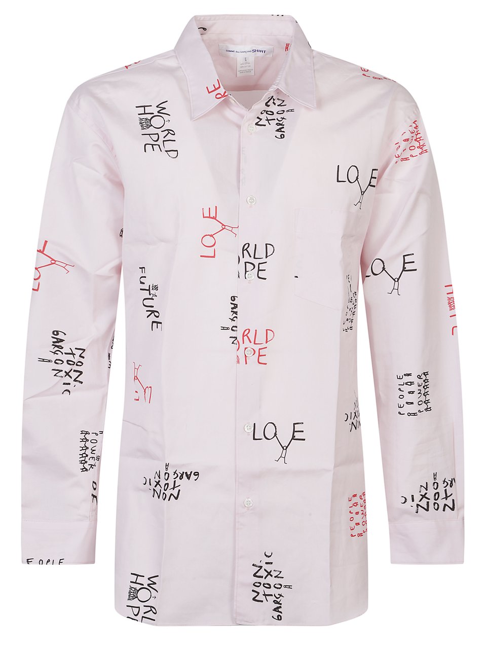 Comme des Garçons Light Pink Graphic Print Shirt Wit