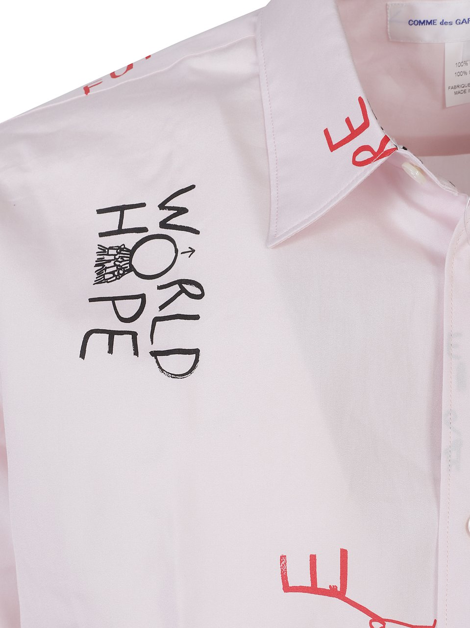 Comme des Garçons Light Pink Graphic Print Shirt Wit