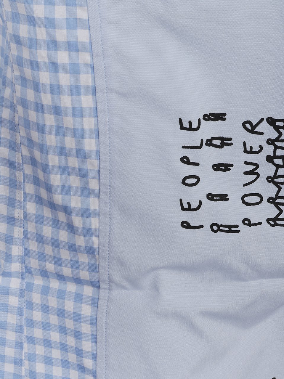Comme des Garçons Playful Typography Light Blue Printed Shirt Wit