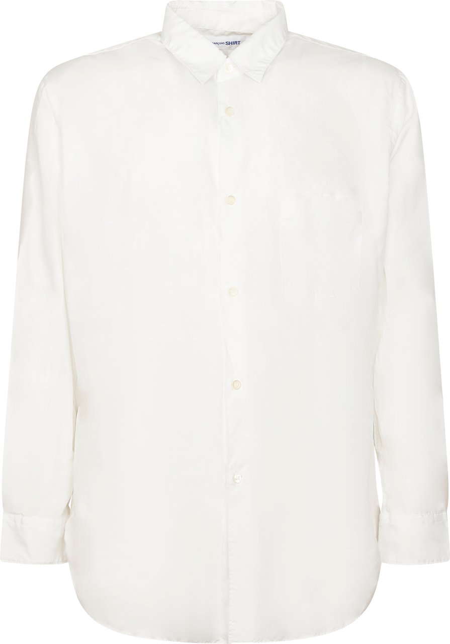 Comme des Garçons Long-Sleeved Shirt with Classic Collar and Buttoned Cuffs Zwart