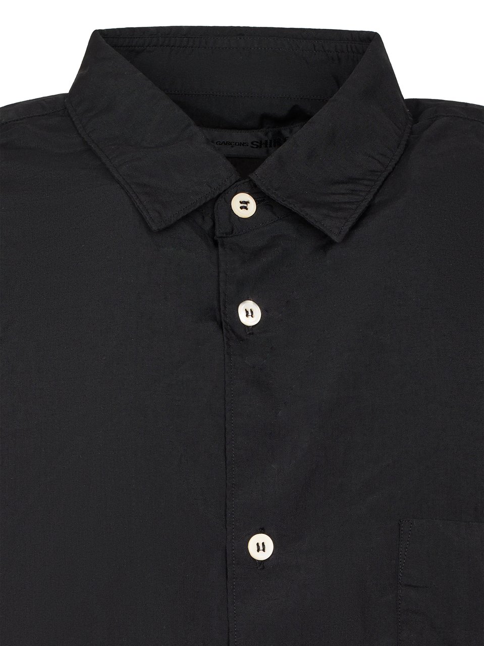 Comme des Garçons Short-Sleeved Casual Shirt with Classic Collar Zwart