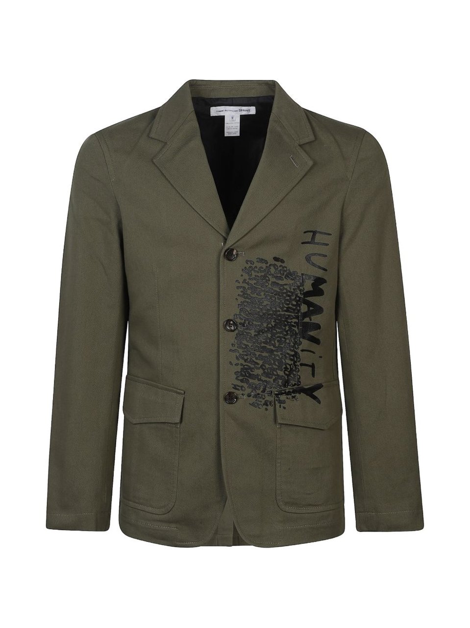 Comme des Garçons Olive Green Cotton Printed Jacket Grijs