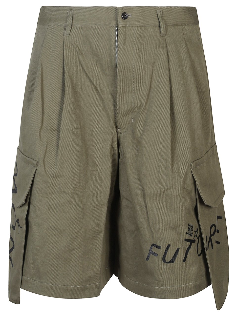 Comme des Garçons Urban Graffiti Bermuda Cargo Shorts Grijs