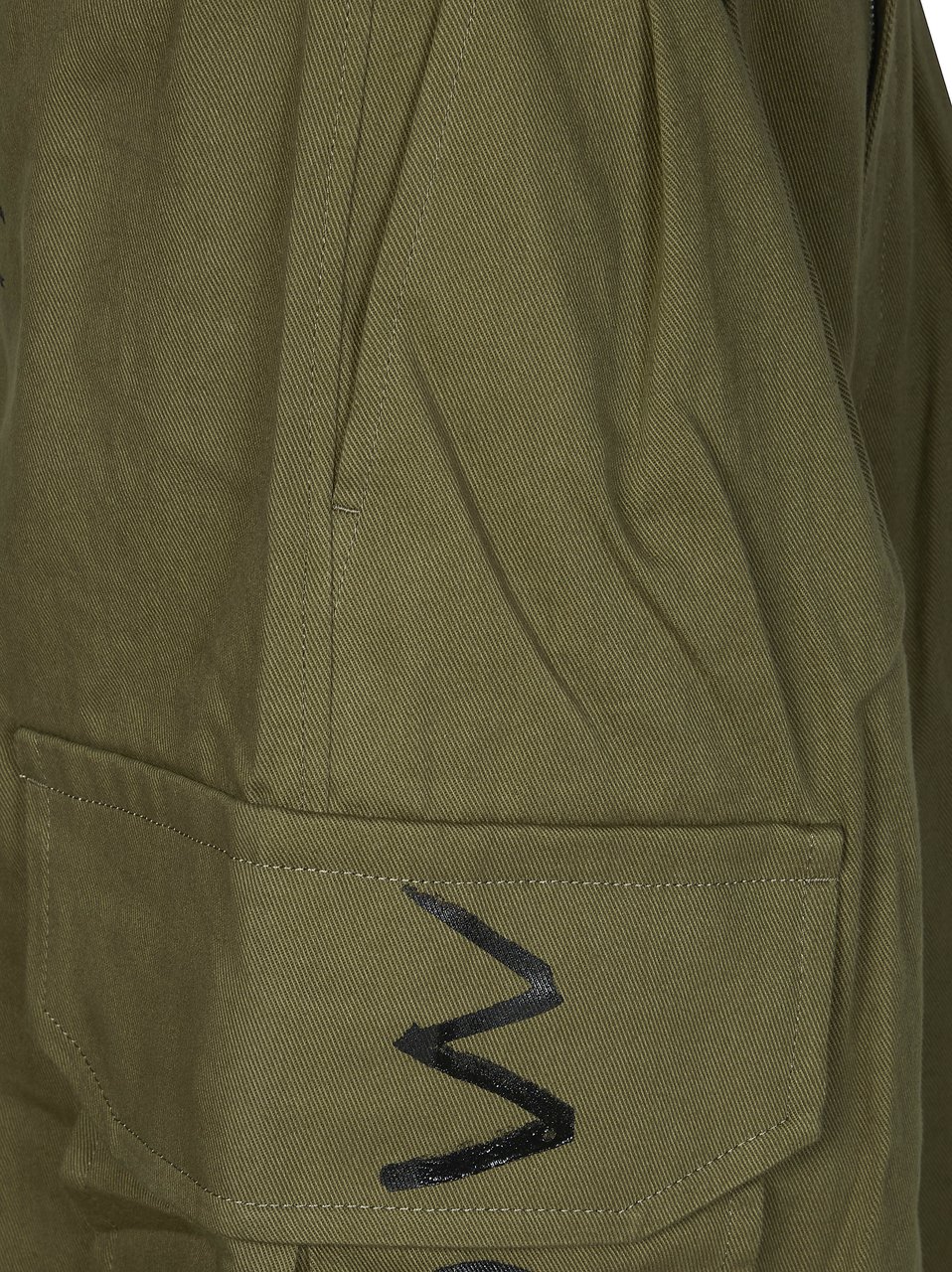 Comme des Garçons Men Olive Green High Waisted Shorts Groen