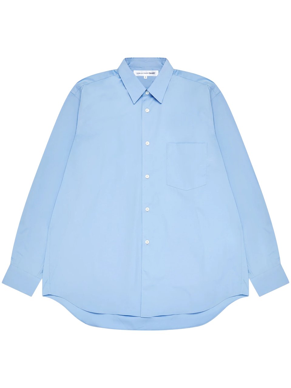 Comme des Garçons Long-Sleeve Button-Up Shirt with Pointed Collar Blauw