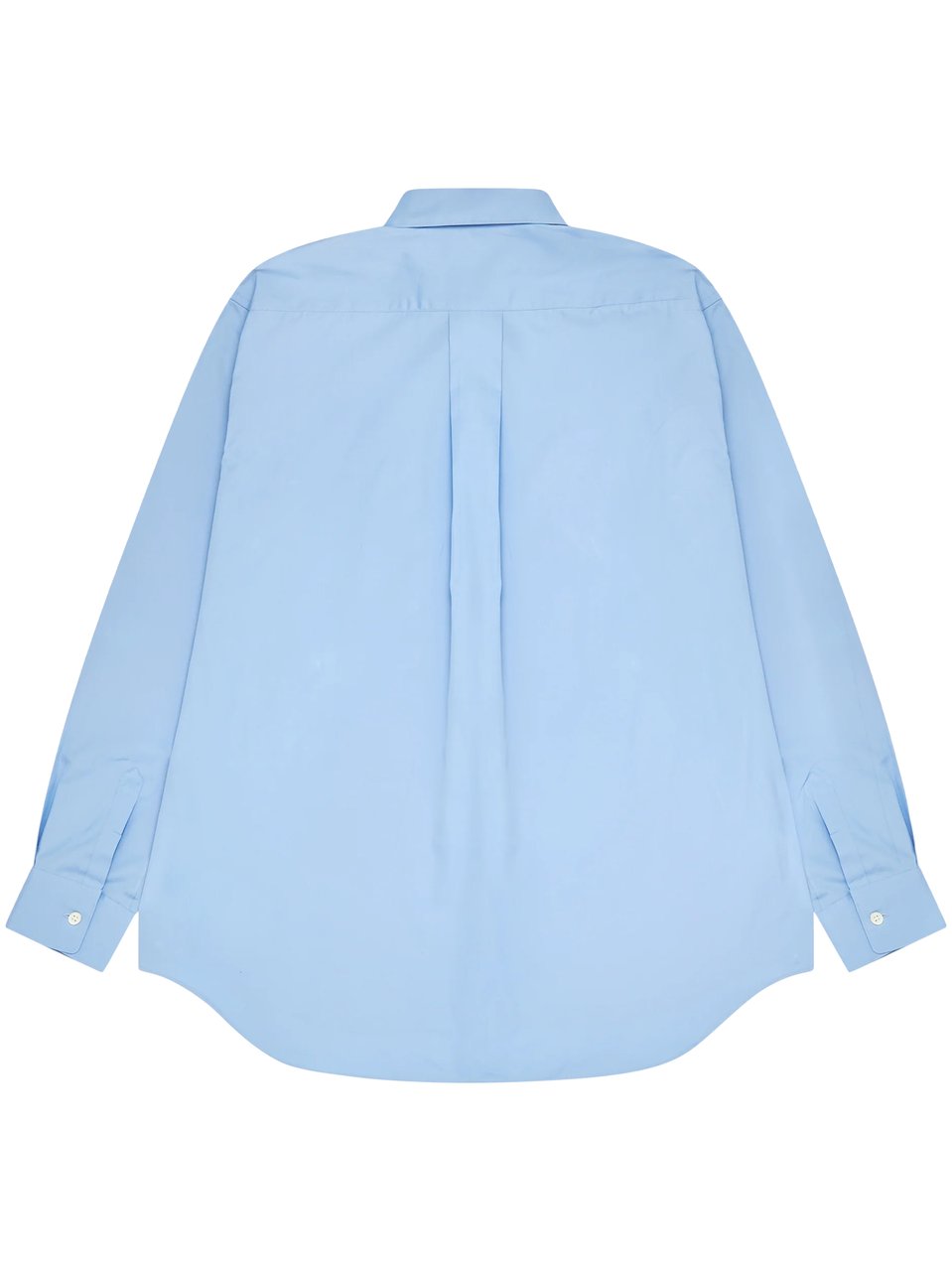 Comme des Garçons Long-Sleeve Button-Up Shirt with Pointed Collar Blauw