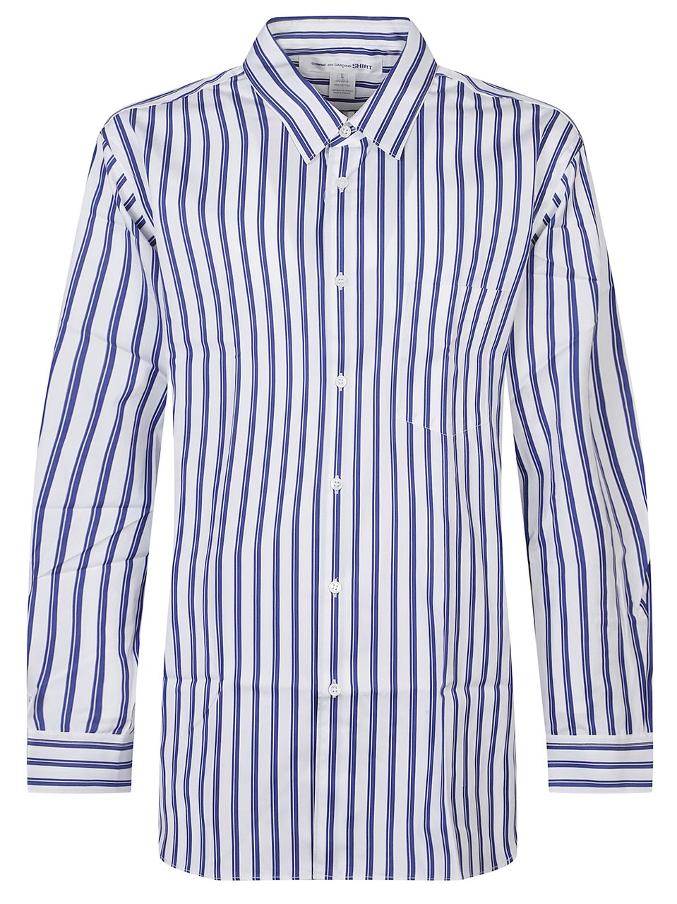 Comme des Garçons Classic Striped Button-Down Shirt Wit