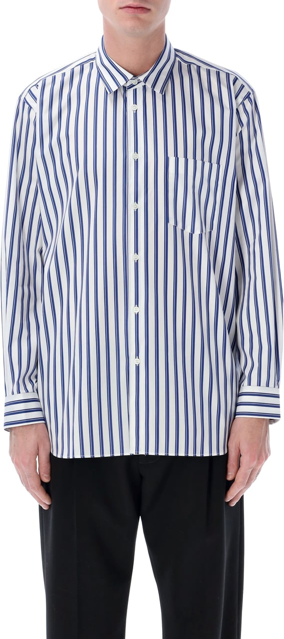 Comme des Garçons Stripes Shirt White Blue Stripes Blauw