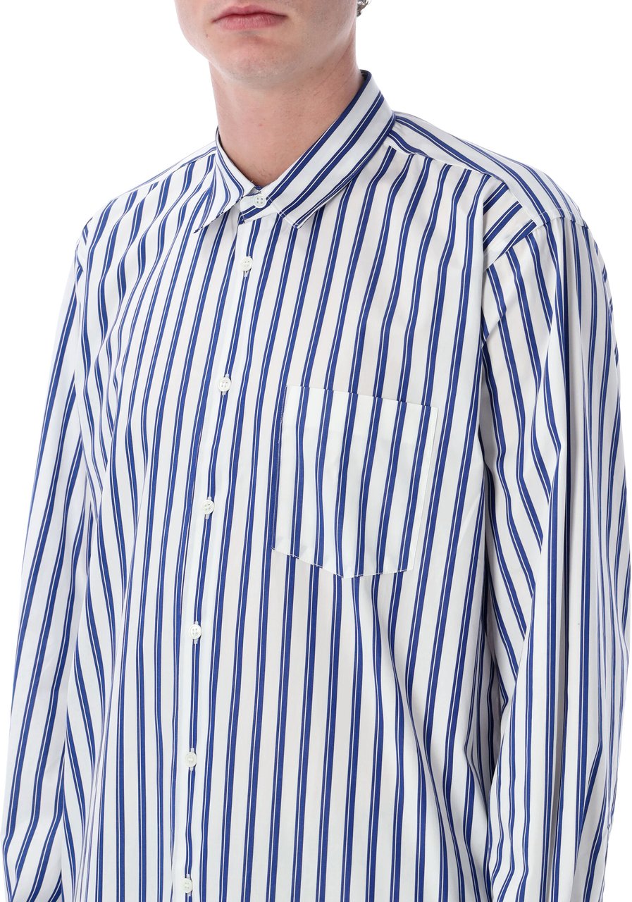 Comme des Garçons Stripes Shirt White Blue Stripes Blauw
