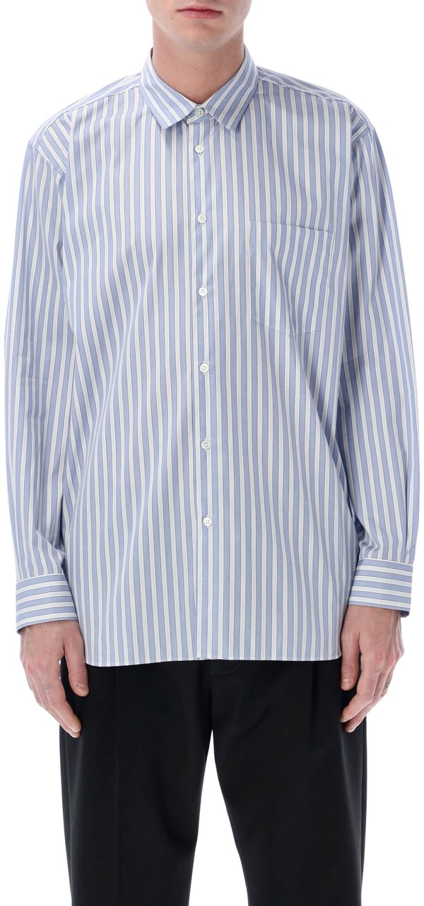 Comme des Garçons Stripes Shirt Blu White Stripes Blauw