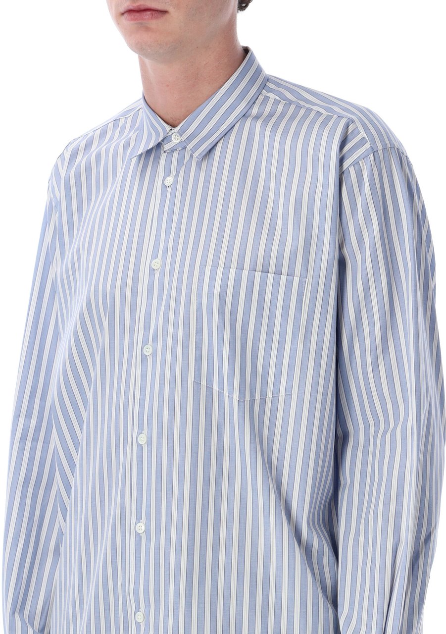 Comme des Garçons Stripes Shirt Blu White Stripes Blauw