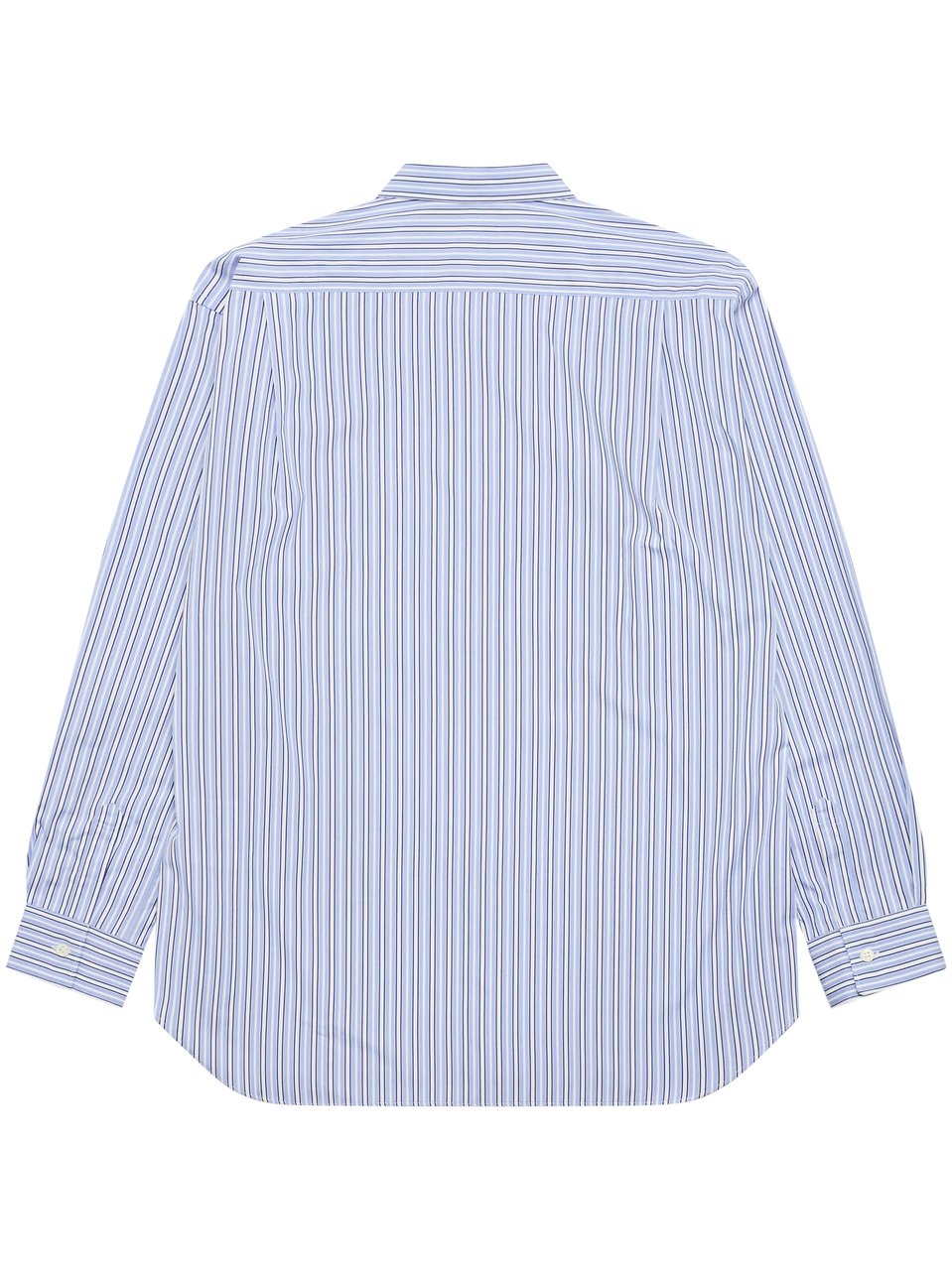 Comme des Garçons Vertical Striped Button-Up Shirt with Classic Collar Blauw